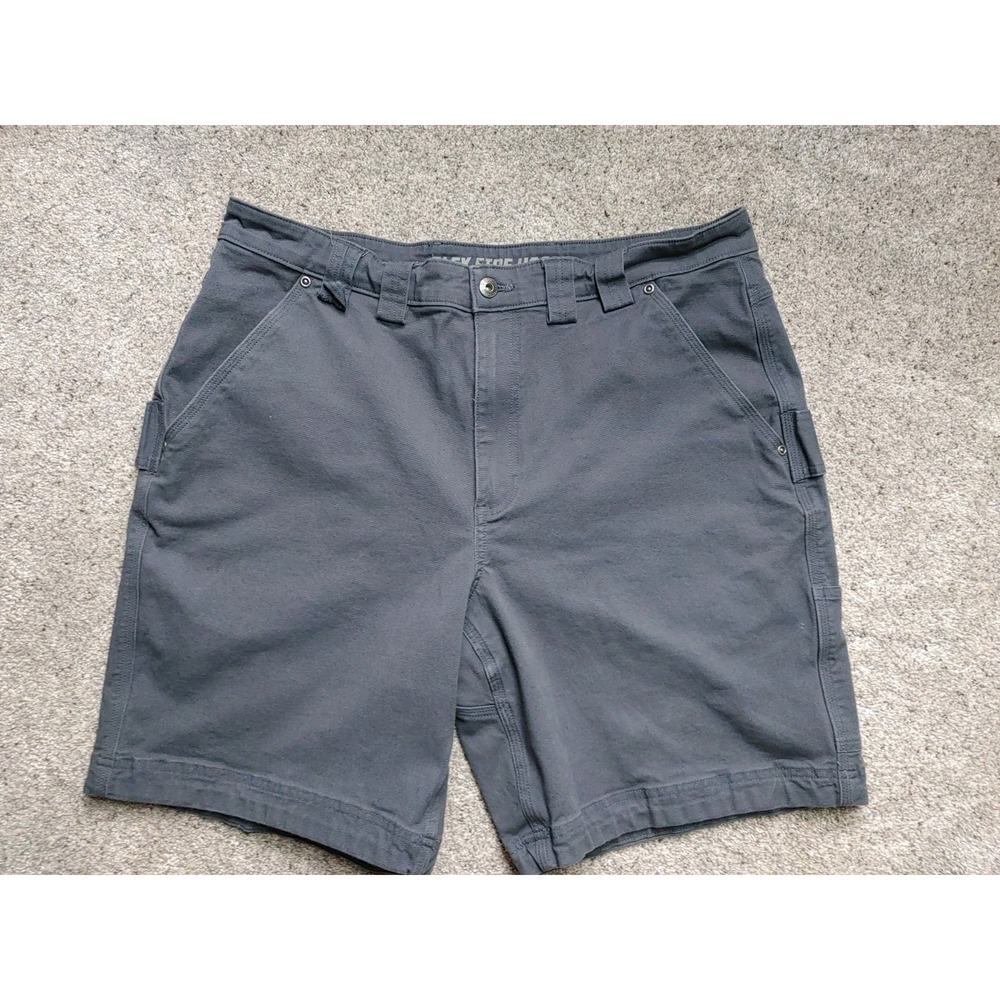 Duluth Trading Co Flex Fire Hose 9" Gray Canvas Carpenter Shorts Mens Sz 38 Util